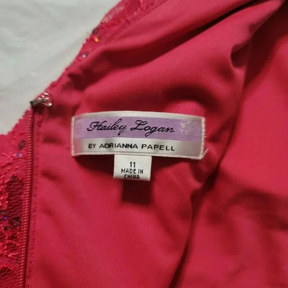 Hailey Logan by Adrianna Papell Women lace  sequins Pink Cocktail Dress 11 - Picture 9 of 12